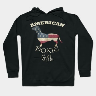 Dachshund Patriotic Quote American Doxie Gal USA Flag Wiener Gift Hoodie